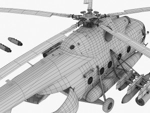 mi-17 slovak air force animated 3D Model