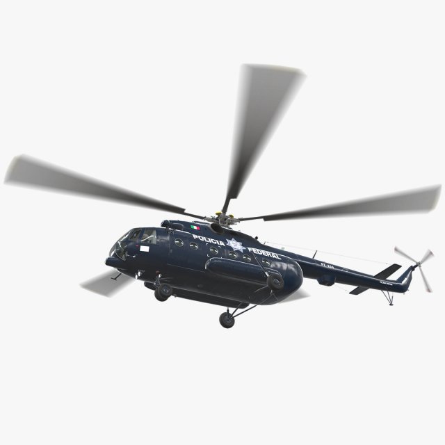 mi-17 mexican police animated Modelo 3D .c4d .max .obj .3ds .fbx .stl .blend 