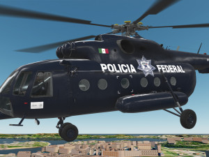 mi-17 mexican police animated Modelo 3D