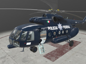 mi-17 mexican police animated Modelo 3D