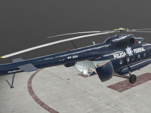 mi-17 mexican police animated Modelo 3D