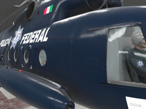 mi-17 mexican police animated Modelo 3D