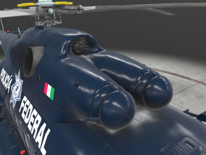 mi-17 mexican police animated Modelo 3D