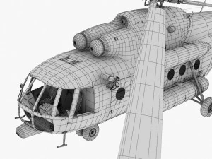 Mi-8MTV Russian Emercom --232-- 3D Model