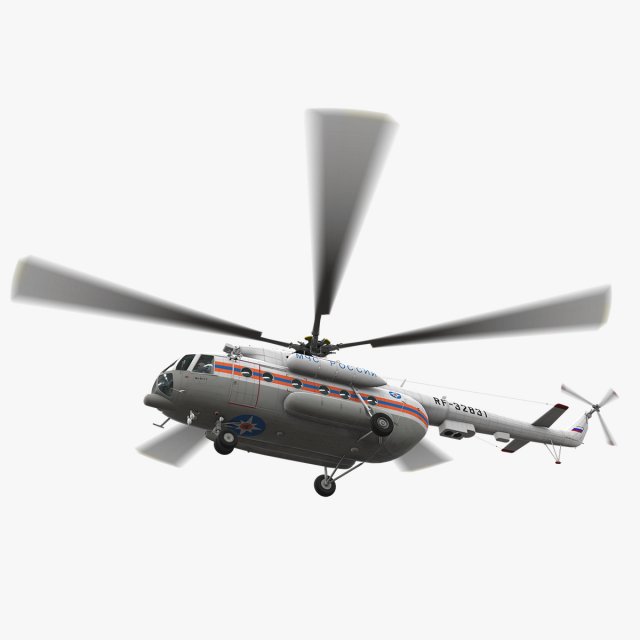 mi-8mtv russian emercom animated Model 3D .c4d .max .obj .3ds .fbx .stl .blend 