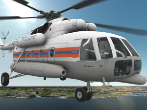 mi-8mtv russian emercom animated Model 3D