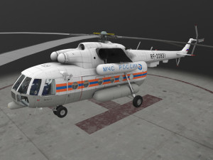 mi-8mtv russian emercom animated Model 3D