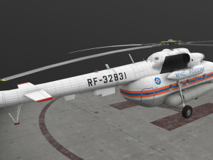 mi-8mtv russian emercom animated Model 3D