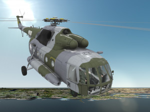 mi-17 czech air force animated 3D Model