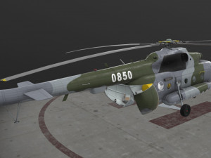 mi-17 czech air force animated 3D Model