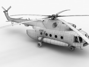 mi-17 czech air force animated 3D Model