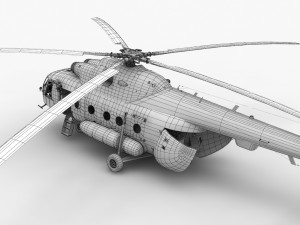 mi-17 czech air force animated 3D Model