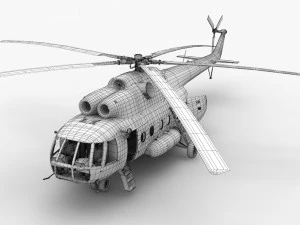 Мі-8т ВПС Польщі анімований 3D Модель
