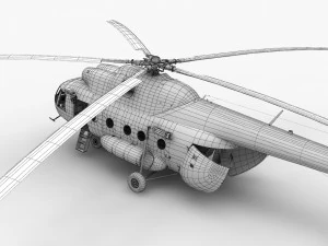 Мі-8т ВПС Польщі анімований 3D Модель