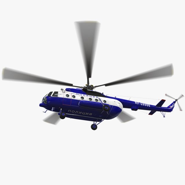 Mi-8amt russian police animated Modelo 3D .c4d .max .obj .3ds .fbx .stl .blend 