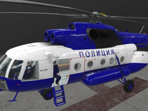 Mi-8amt russian police animated Modelo 3D