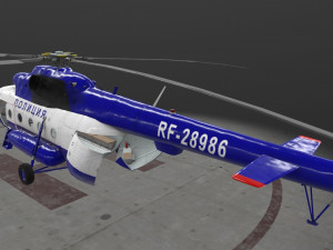 Mi-8amt russian police animated Modelo 3D