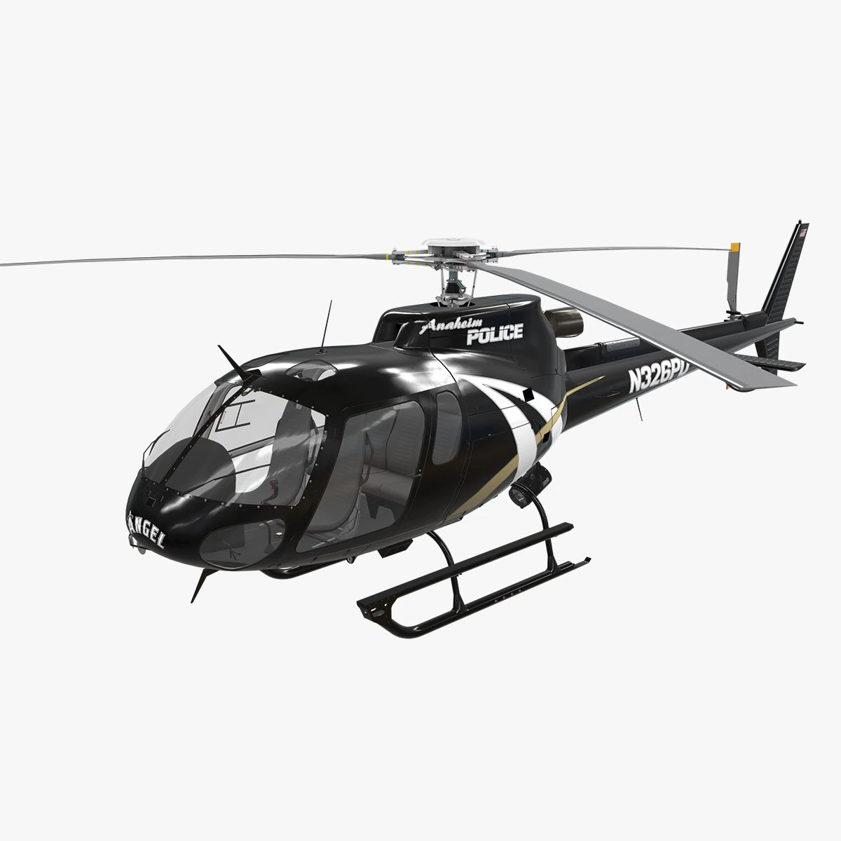 AS-350 Anaheim Police --225-- 3D Model .c4d .max .obj .3ds .fbx .stl .blend 