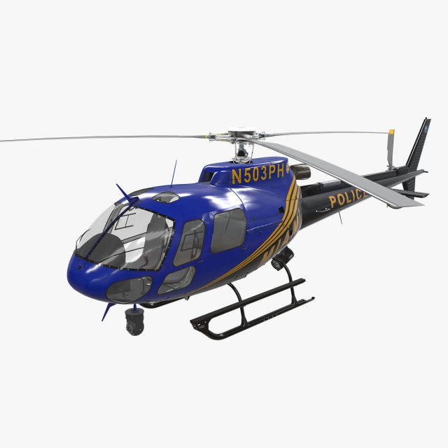as-350 miami city police 3D Model .c4d .max .obj .3ds .fbx .stl .blend 