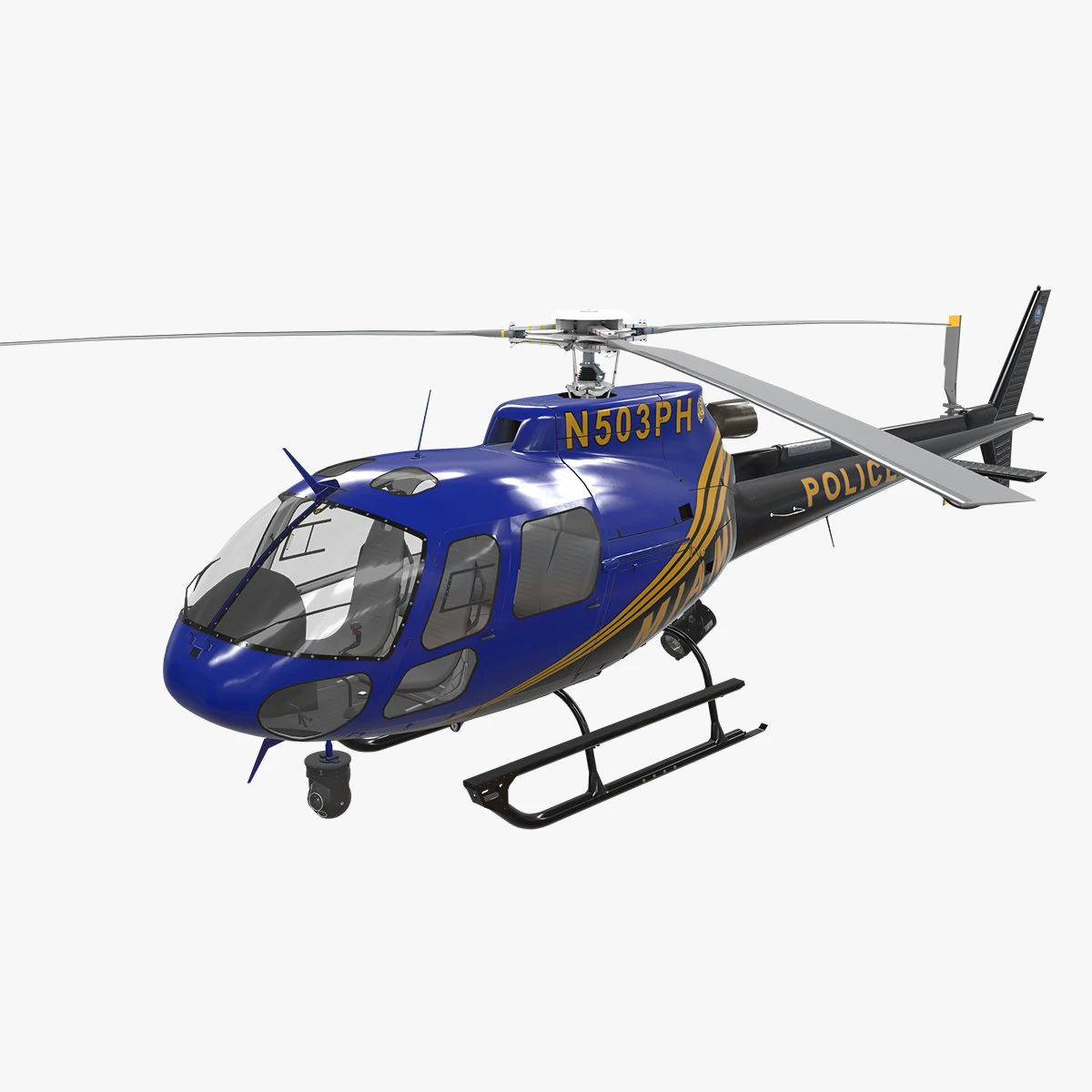 AS-350 Miami Police --224-- 3D Model .c4d .max .obj .3ds .fbx .stl .blend 