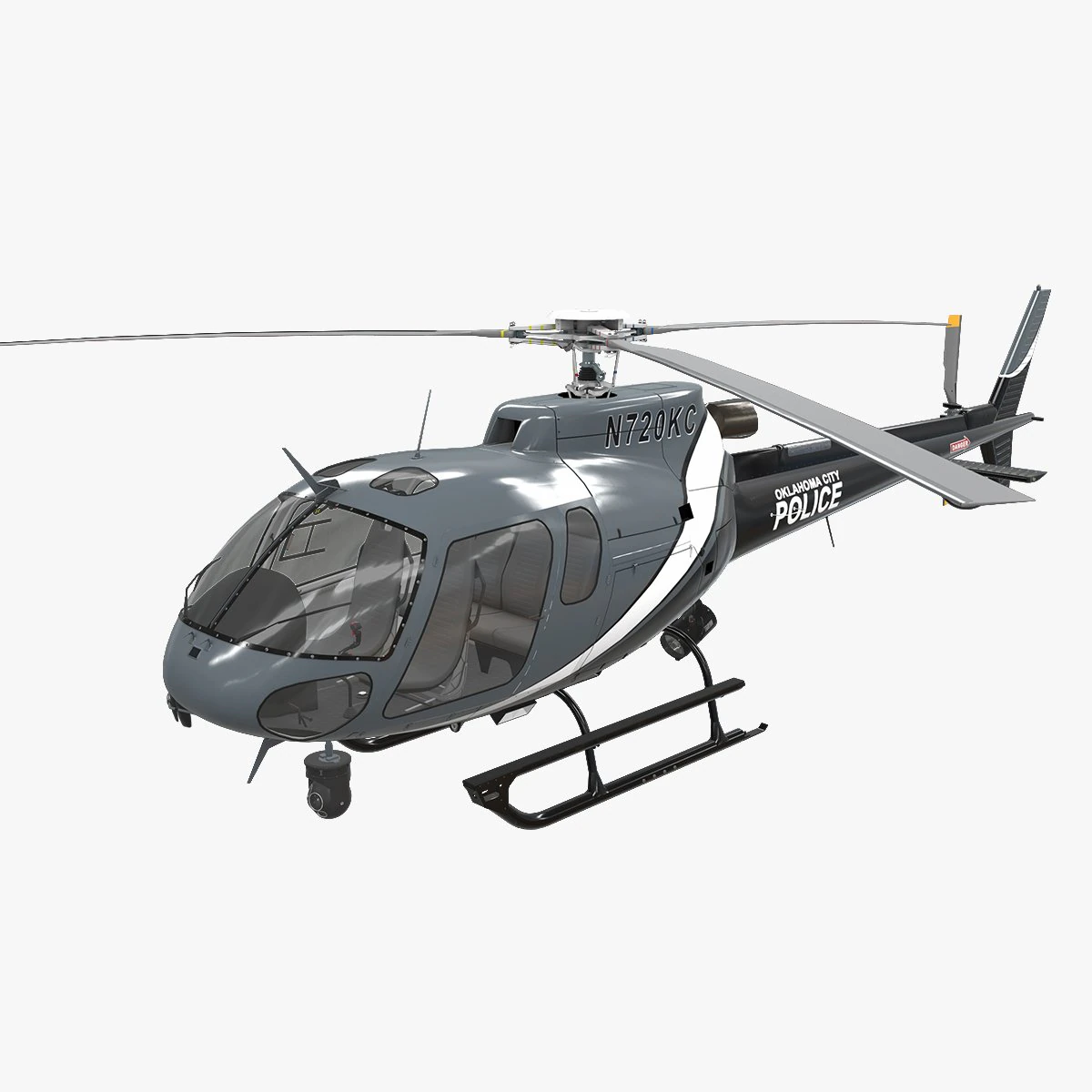 as-350 oklahoma city police 3D Model .c4d .max .obj .3ds .fbx .stl .blend 