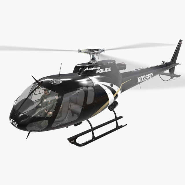 as-350 anaheim police animated 3D Model .c4d .max .obj .3ds .fbx .stl .blend 