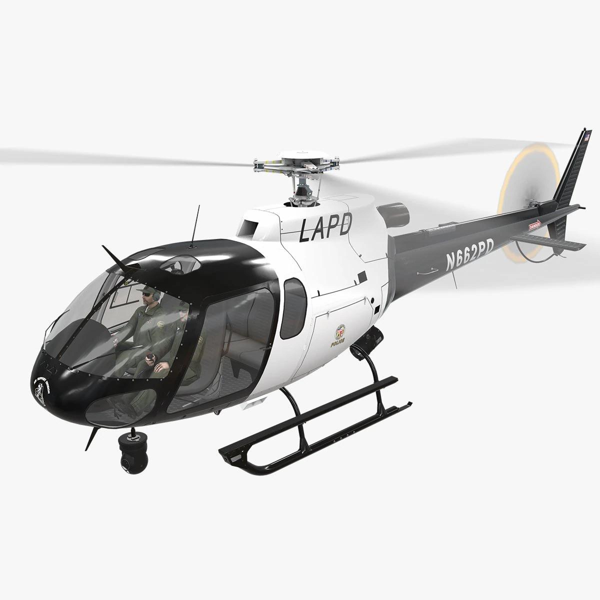 as-350 lapd animated 3D Model .c4d .max .obj .3ds .fbx .stl .blend 