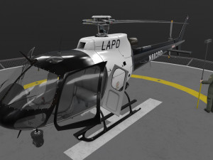 as-350 lapd animated 3D-Modell