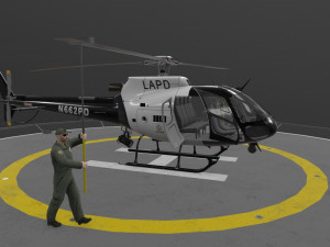 as-350 lapd animated 3D-Modell