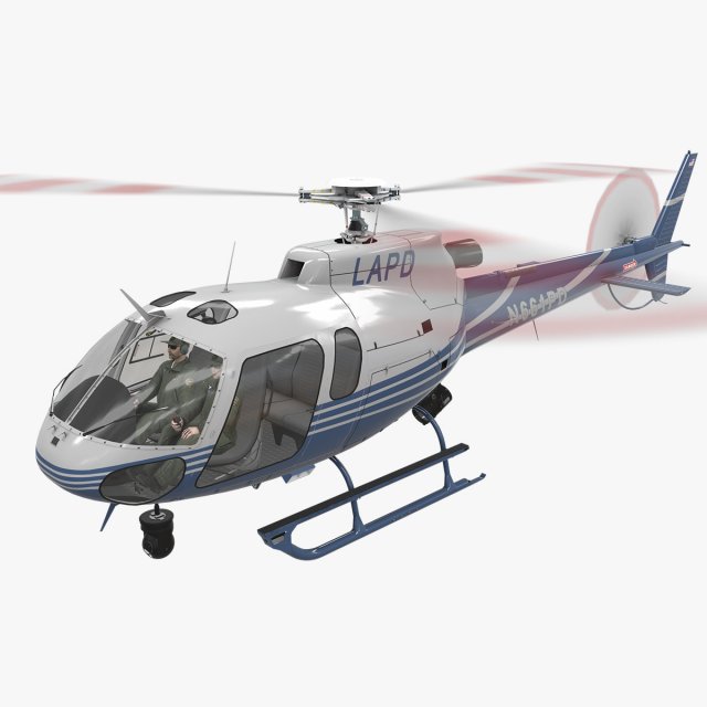 as-350 lapd 2 animated Model 3D .c4d .max .obj .3ds .fbx .stl .blend 
