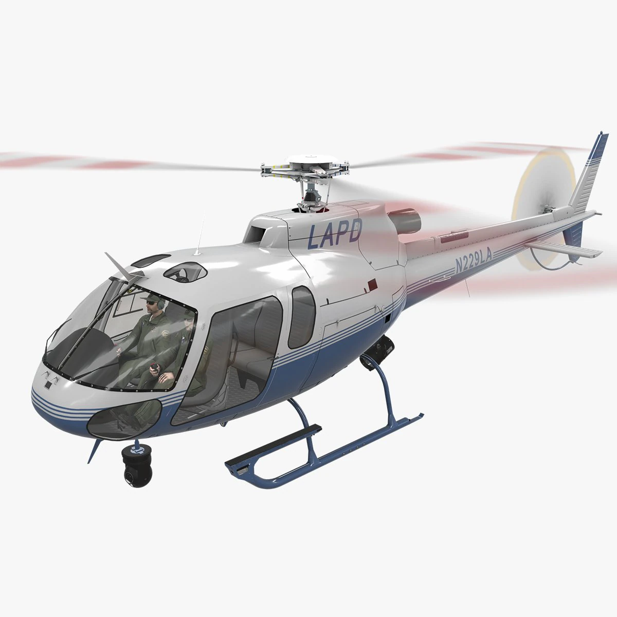 as-350 lapd 3 animated 3D Model .c4d .max .obj .3ds .fbx .stl .blend