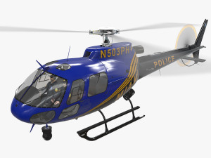 as-350 miami city police animated 3D 模型