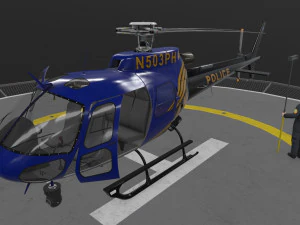 as-350 miami city police animated 3D Model