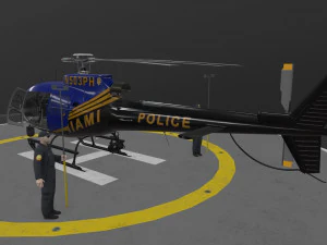 as-350 miami city police animated 3D Model