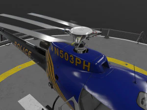 as-350 miami city police animated 3D Model