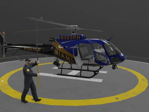 as-350 miami city police animated 3D Model
