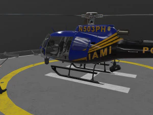 as-350 miami city police animated 3D Model