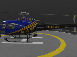 as-350 miami city police animated 3D Model