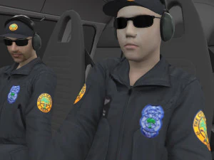 as-350 miami city police animated 3D Model