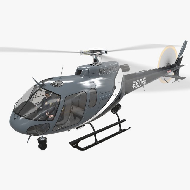 as-350 oklahoma city police animated 3D Model .c4d .max .obj .3ds .fbx .stl .blend 