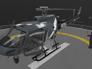 as-350 oklahoma city police animated 3D Model