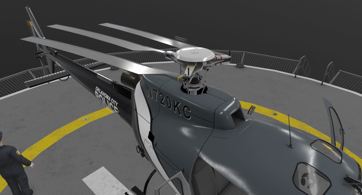 AS-350 Oklahoma City Police Animated 3D Model in ...
