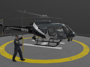 as-350 oklahoma city police animated 3D Model