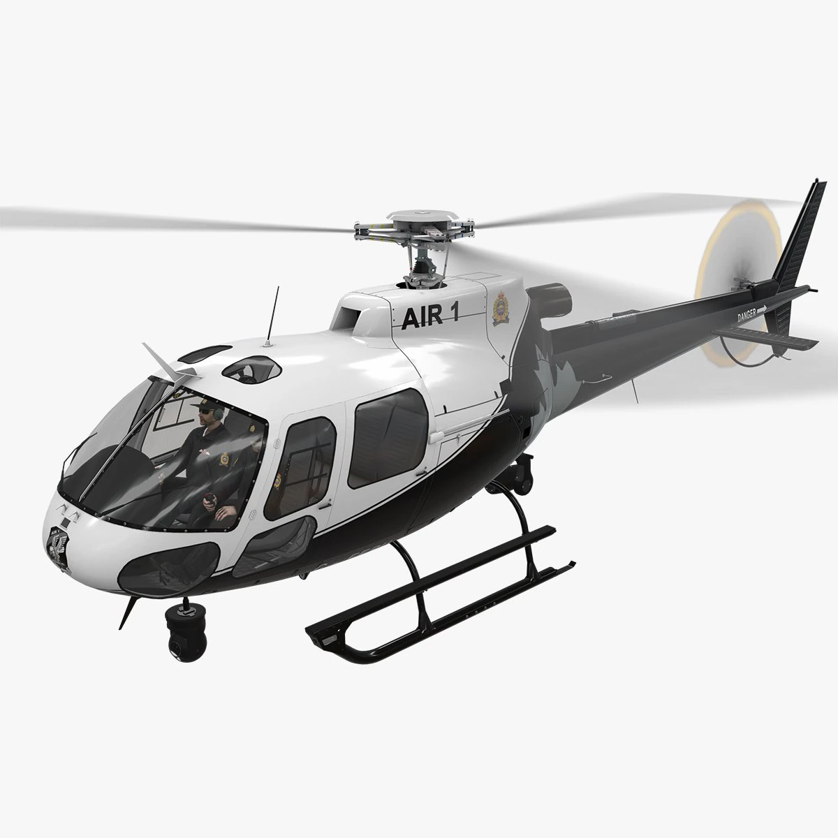 as-350 edmonton police service animated 3D Model .c4d .max .obj .3ds .fbx .stl .blend 