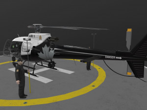 as-350 edmonton police service animated 3D Model