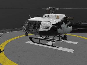 as-350 edmonton police service animated 3D Model