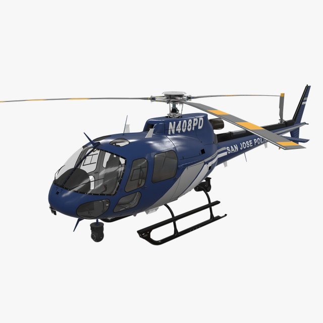 as-350 san jose police 3D Model .c4d .max .obj .3ds .fbx .stl .blend 