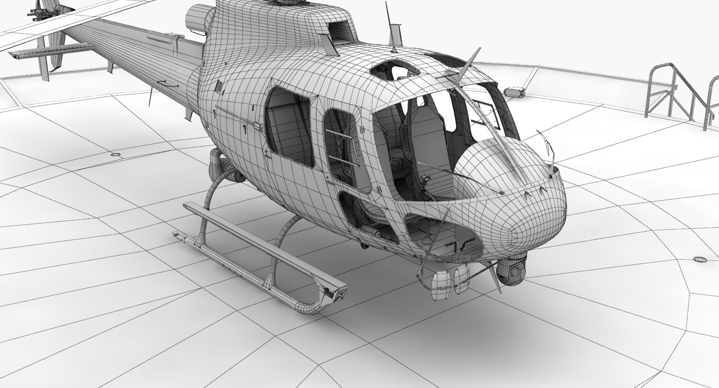 AS-350 San Jose Police 3D Model in Helicopter 3DExport
