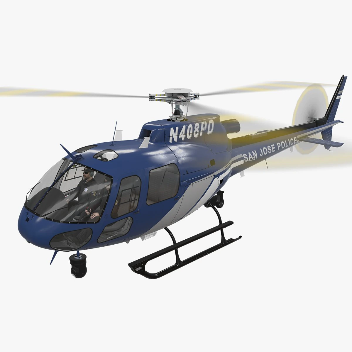 as-350 san jose police animated 3D Model .c4d .max .obj .3ds .fbx .stl .blend 