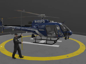 as-350 san jose police animated 3D Model